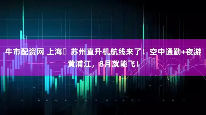 牛市配资网 上海⇋苏州直升机航线来了！空中通勤+夜游黄浦江，8月就能飞！